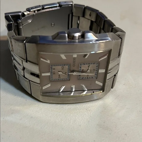 Guess Silver Rectangular Stainless Steel Watch - Picture 6 of 6